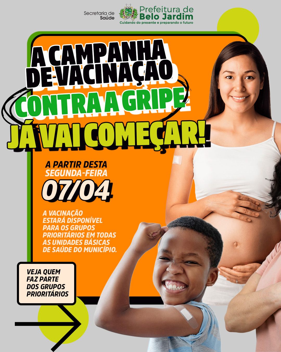Belo Jardim inicia Campanha Nacional de Vacinação contra Influenza (gripe) nesta segunda-feira