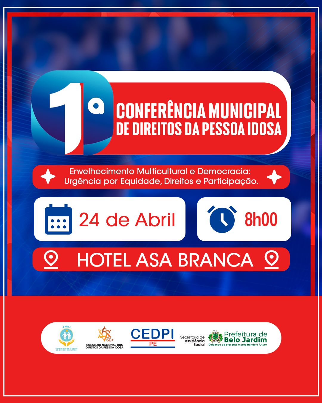 Prefeitura de Belo Jardim realizará, nesta quinta-feira (24), a 1ª Conferência Municipal de Direitos da Pessoa Idosa