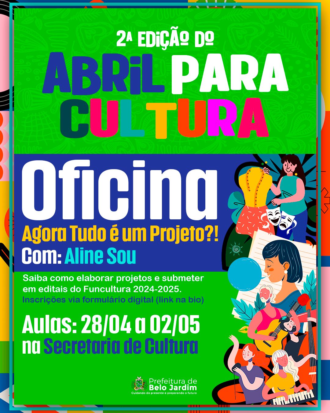 Prefeitura de Belo Jardim abre inscrições para oficina sobre criação e envio de projetos culturais