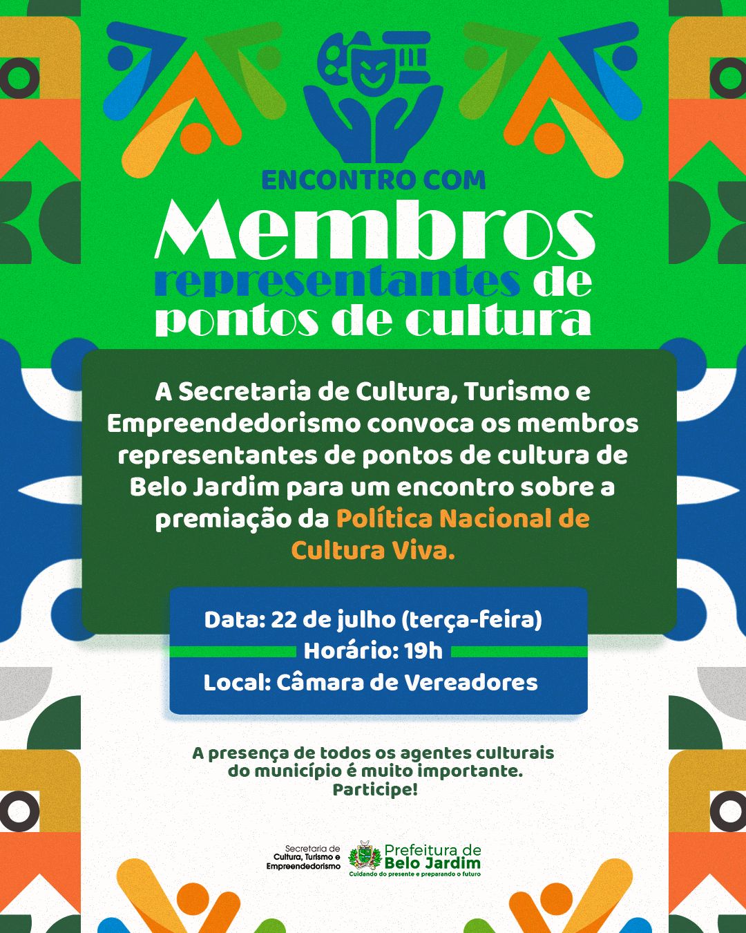 Prefeitura de Belo Jardim convida representantes de pontos de cultura para encontro sobre premiação da Cultura Viva