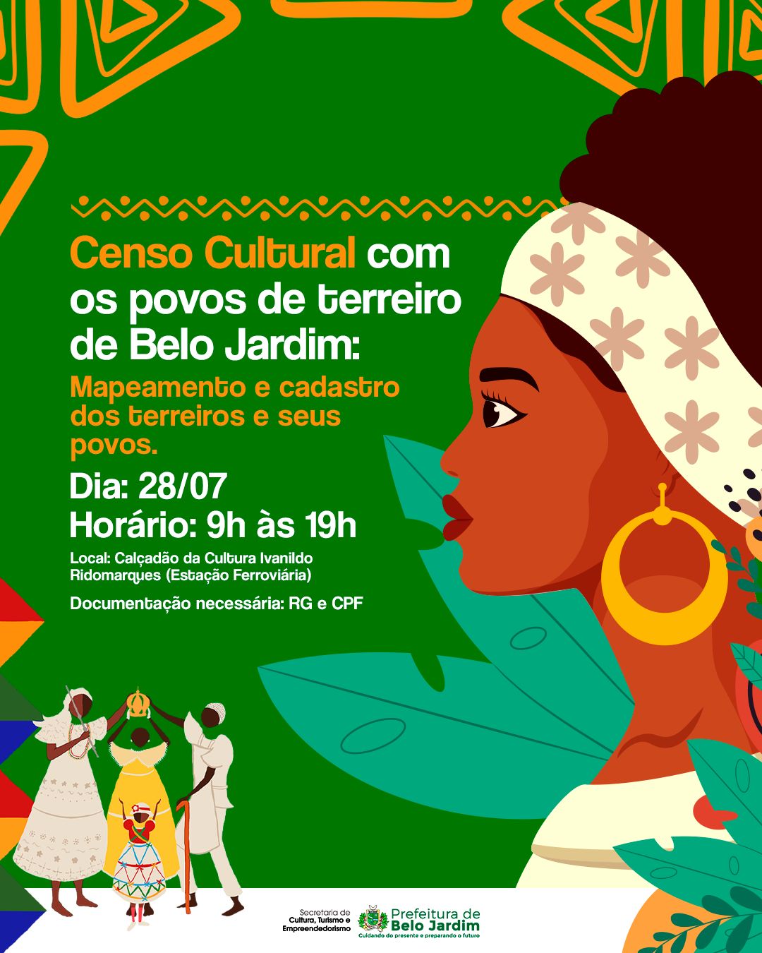 Prefeitura de Belo Jardim convida povos de terreiro a participarem do Censo Cultural do município, na próxima segunda-feira (28)