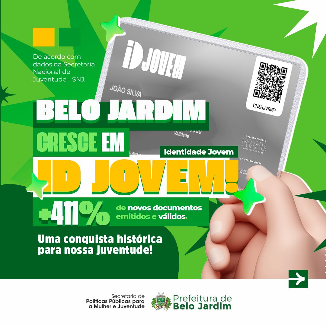 Belo Jardim registra aumento de 411% na emissão da ID Jovem, documento que dá acesso a cultura, esportes e viagens e entra no top 10 de Pernambuco